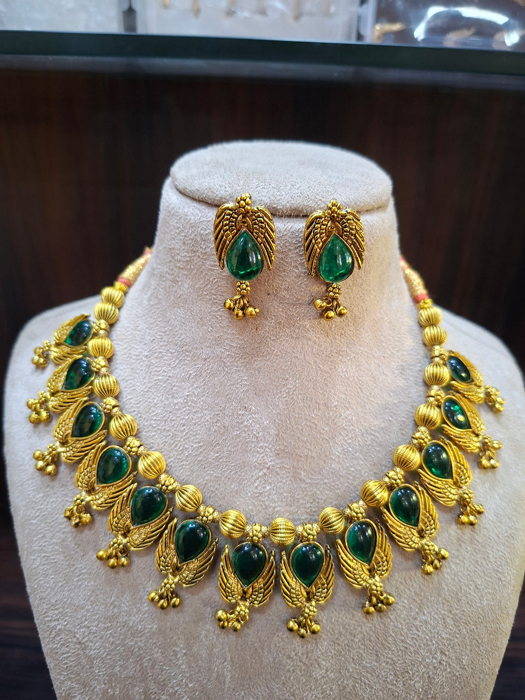 Antique Peacock Choker Necklace Set