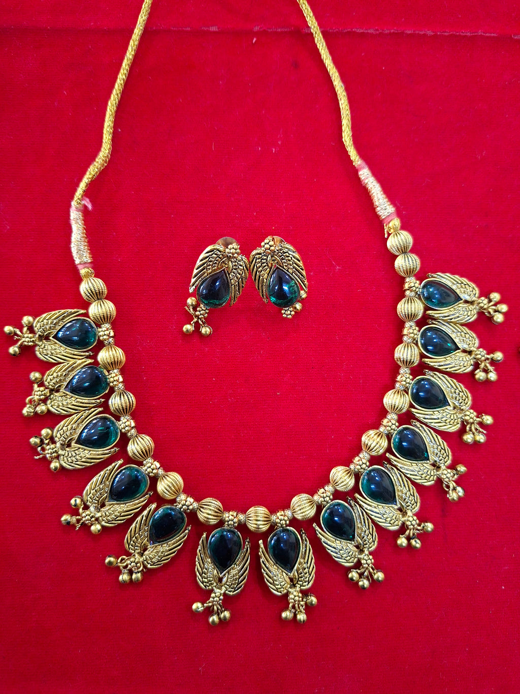Antique Peacock Choker Necklace Set