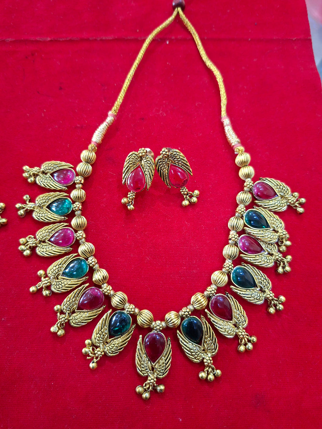 Antique Peacock Choker Necklace Set