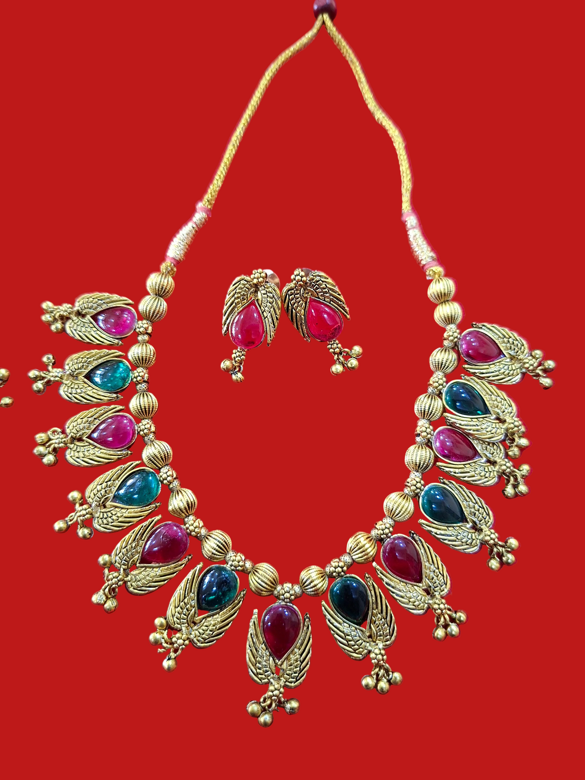 Antique Peacock Choker Necklace Set