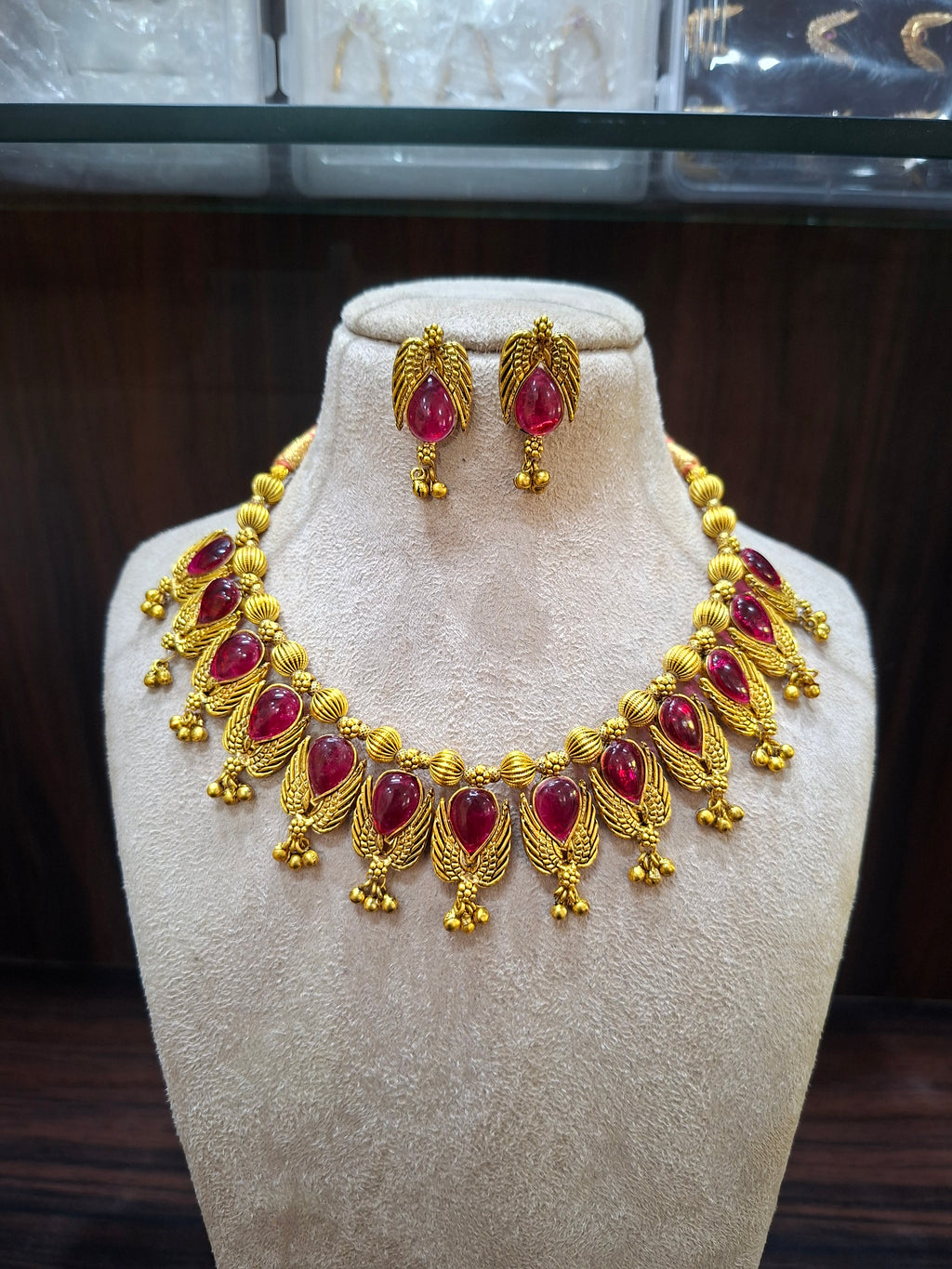 Antique Peacock Choker Necklace Set