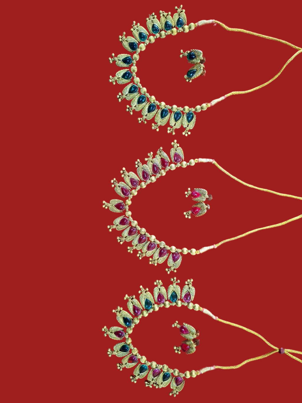 Antique Peacock Choker Necklace Set
