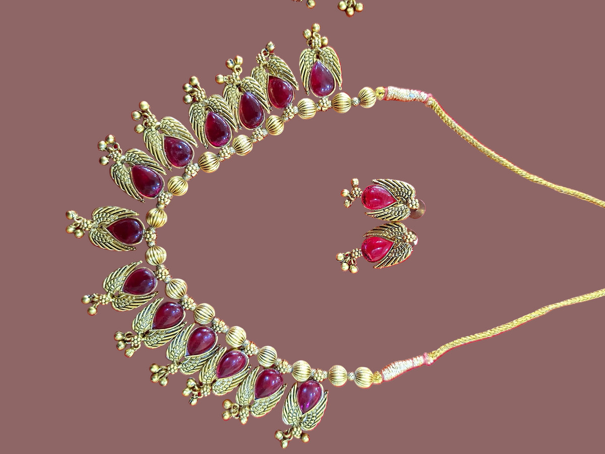 Antique Peacock Choker Necklace Set